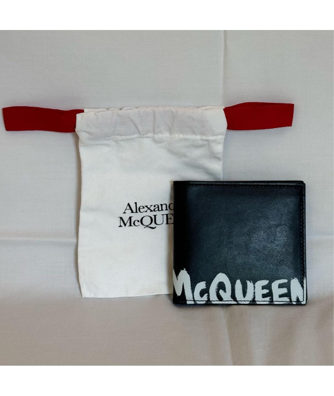 ALEXANDER MCQUEEN Черный кожаный кошелек, фото 8