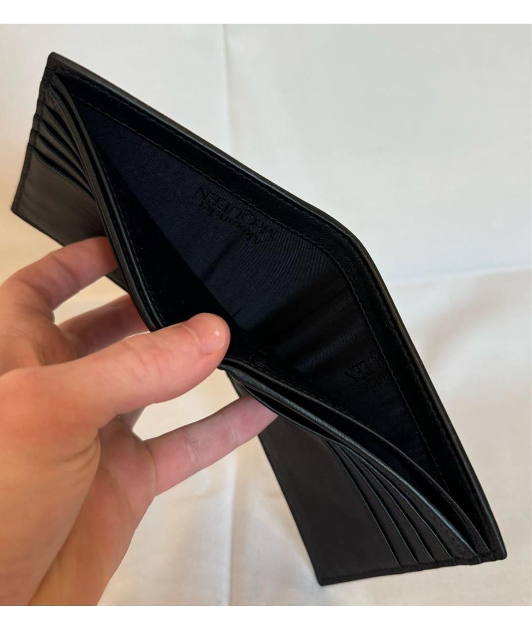 ALEXANDER MCQUEEN Черный кожаный кошелек, фото 5