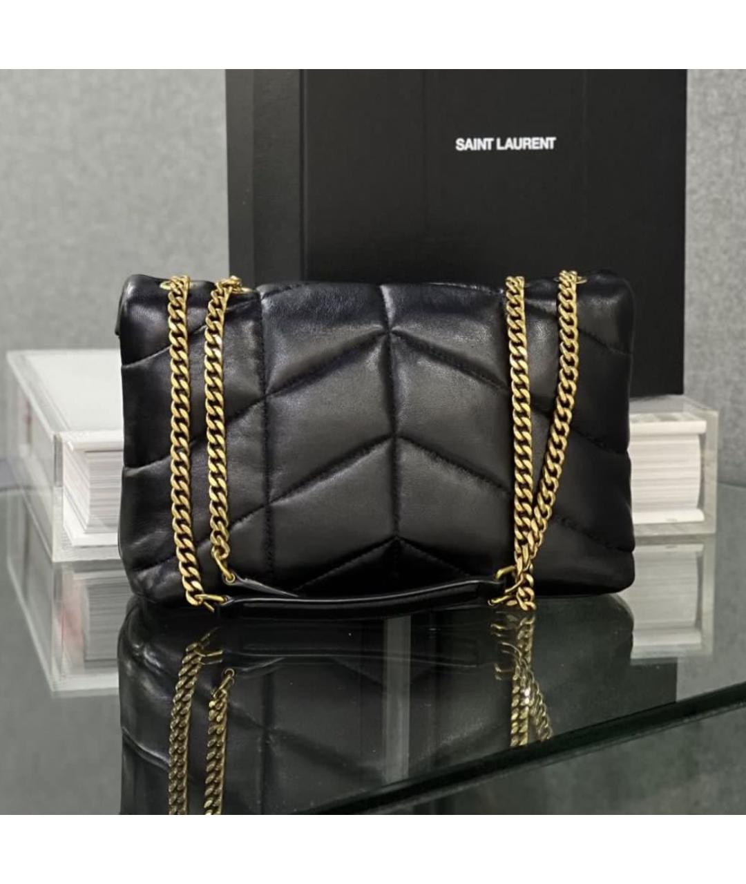 SAINT LAURENT Черная кожаная сумка через плечо, фото 3