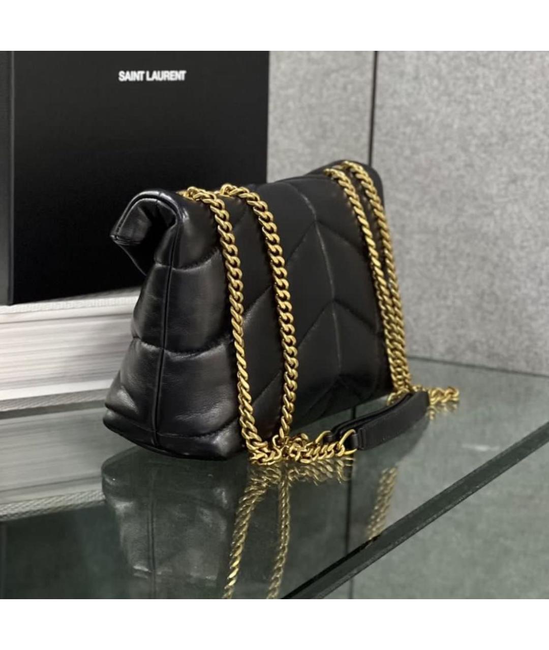 SAINT LAURENT Черная кожаная сумка через плечо, фото 4