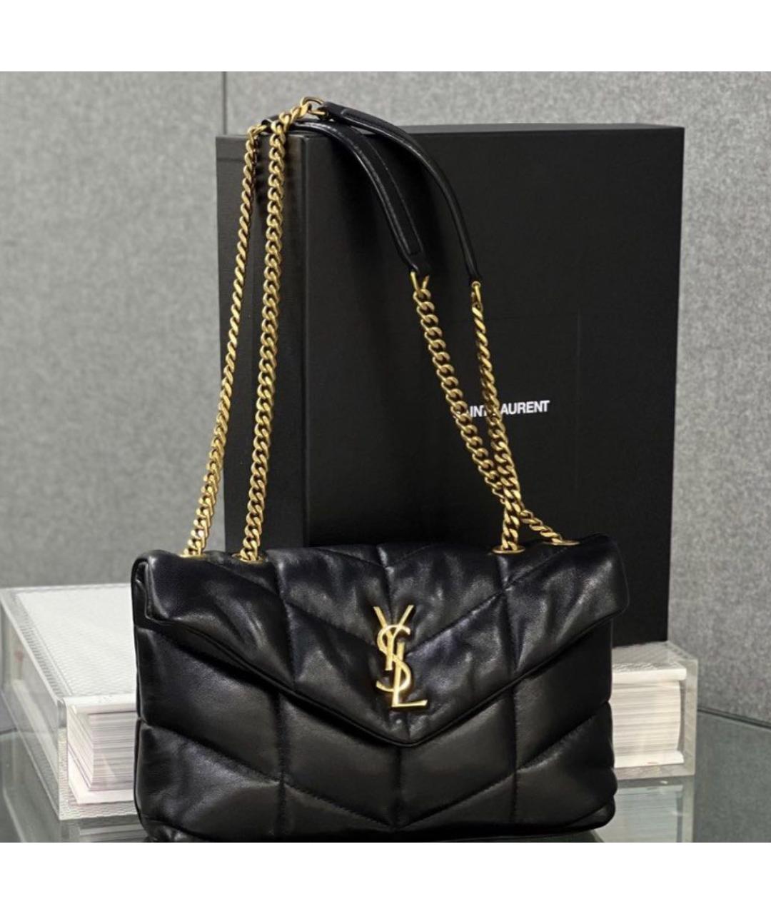 SAINT LAURENT Черная кожаная сумка через плечо, фото 2