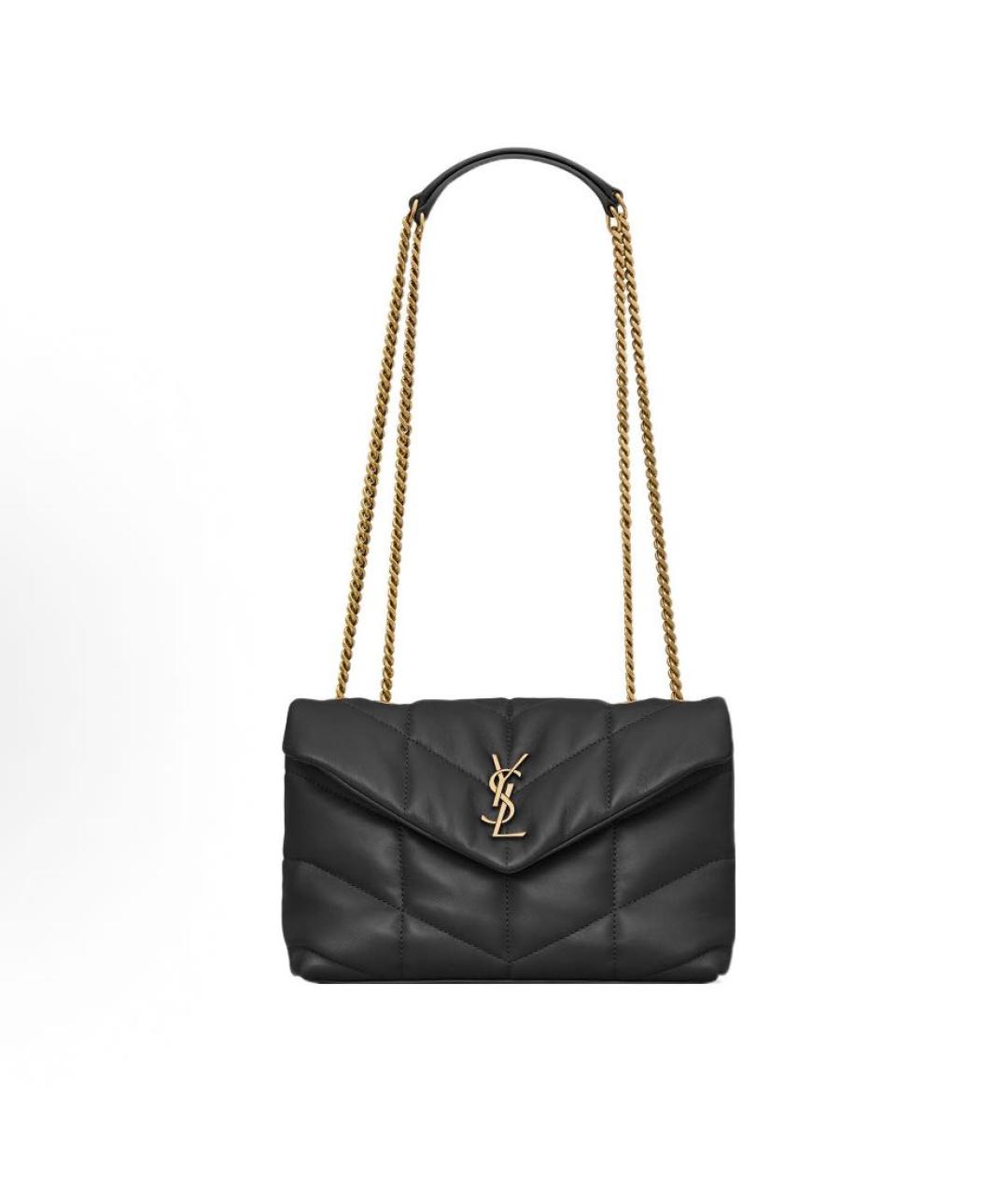 SAINT LAURENT Черная кожаная сумка через плечо, фото 5