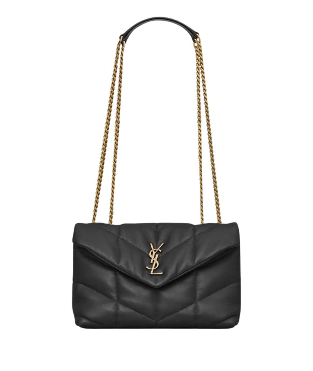 SAINT LAURENT Черная кожаная сумка через плечо, фото 1