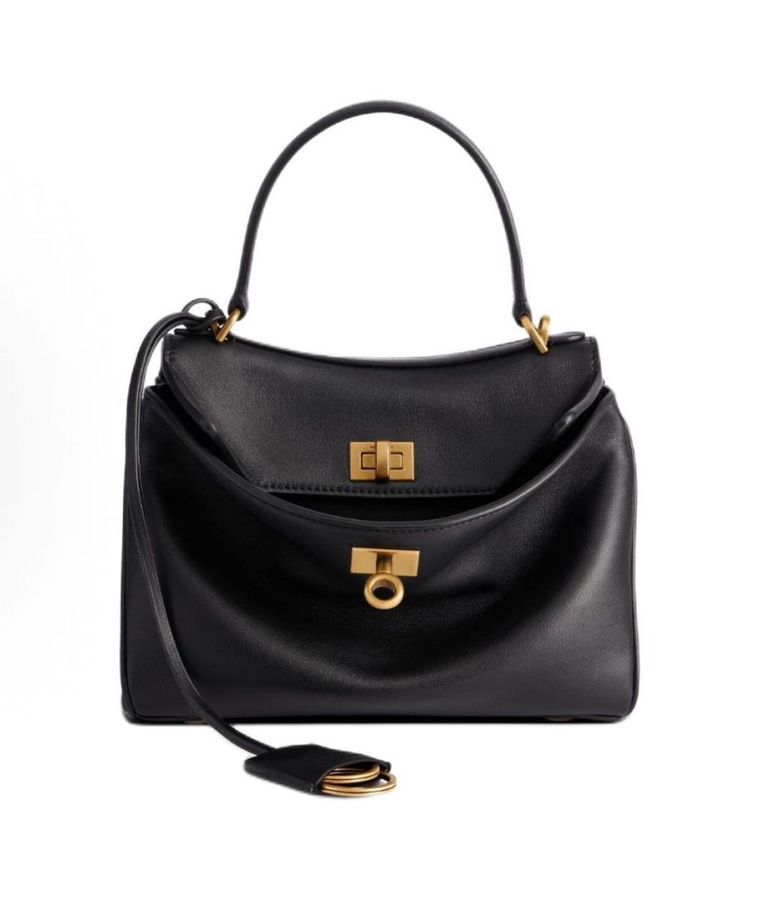 BALENCIAGA Черная кожаная сумка тоут, фото 9