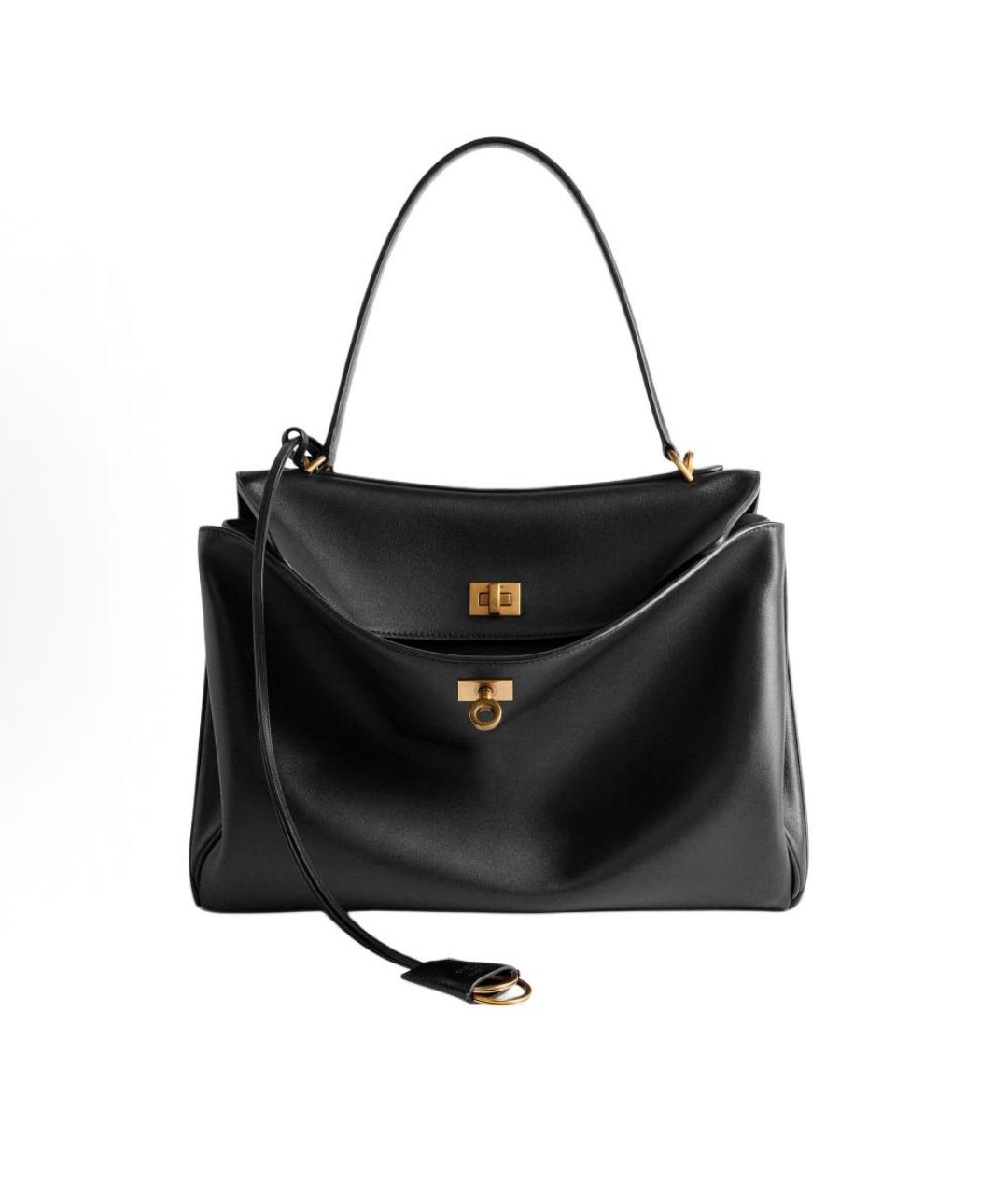 BALENCIAGA Черная кожаная сумка тоут, фото 7