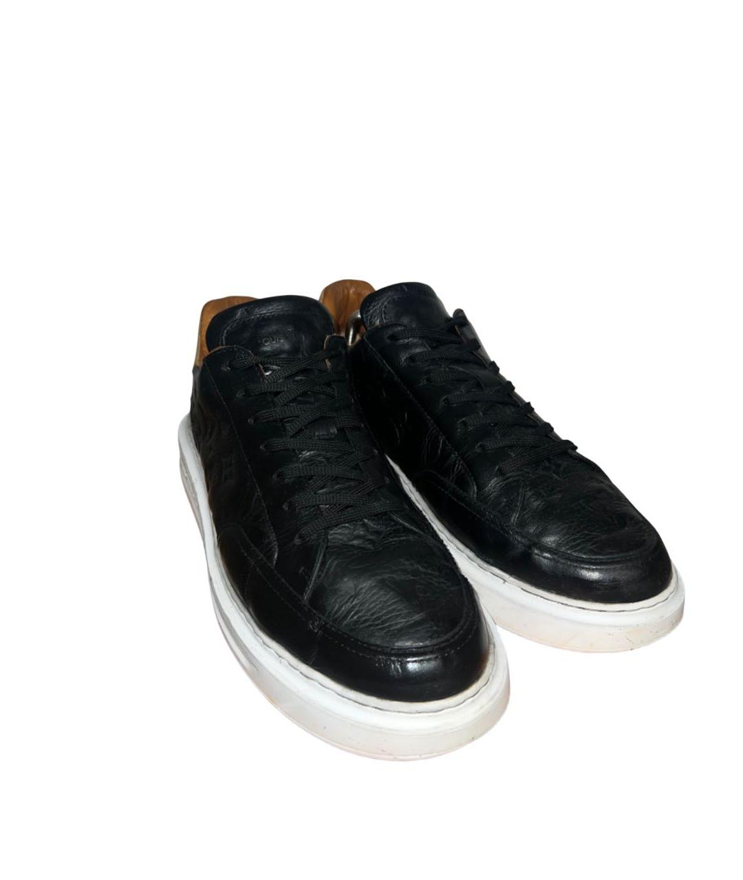 LOUIS VUITTON Черные кожаные низкие кроссовки / кеды, фото 2