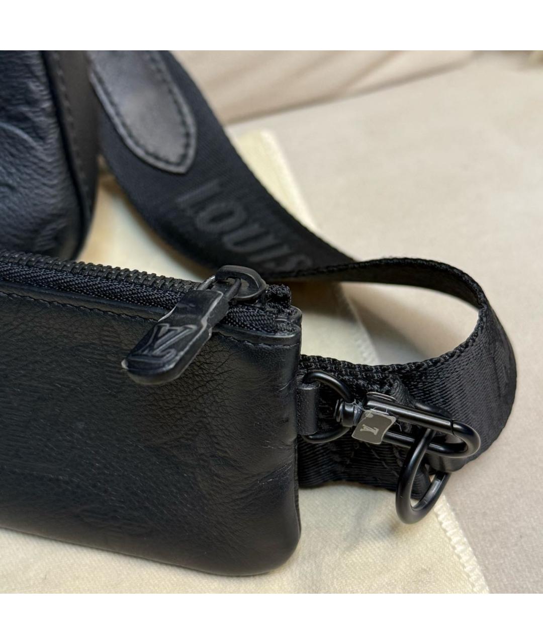 LOUIS VUITTON Черная кожаная сумка на плечо, фото 5