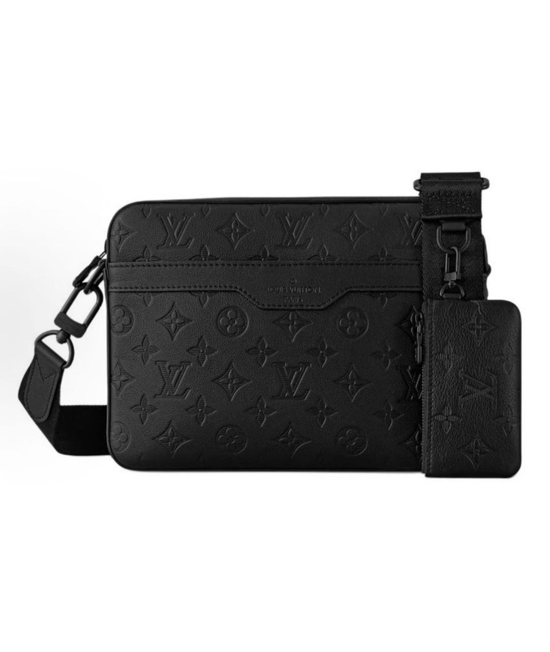 LOUIS VUITTON Черная кожаная сумка на плечо, фото 8