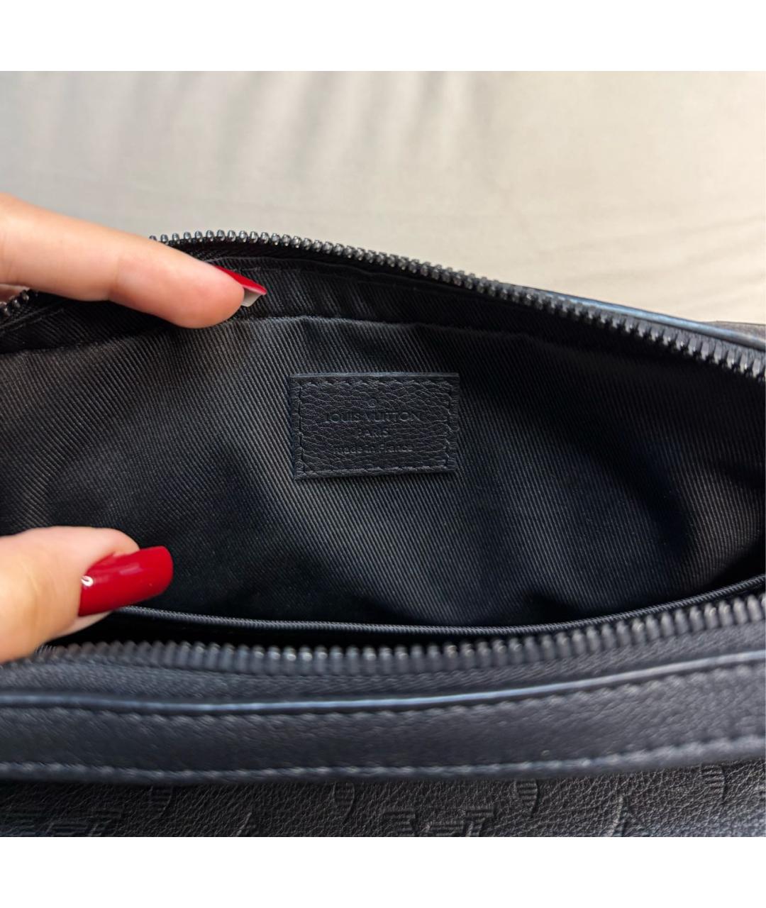 LOUIS VUITTON Черная кожаная сумка на плечо, фото 7