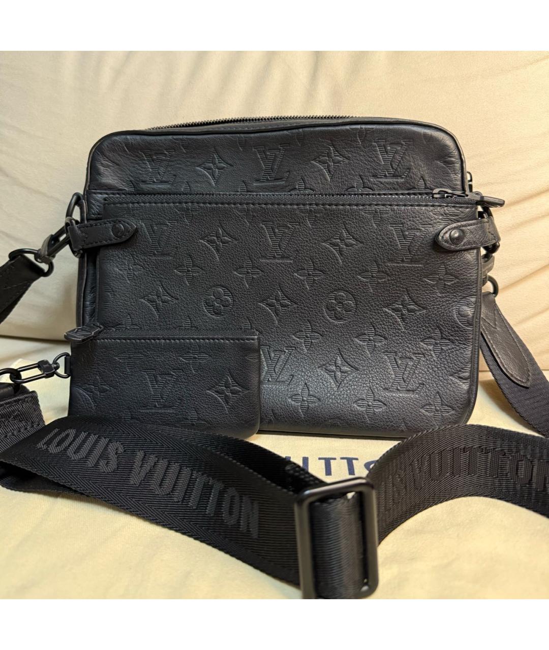 LOUIS VUITTON Черная кожаная сумка на плечо, фото 2