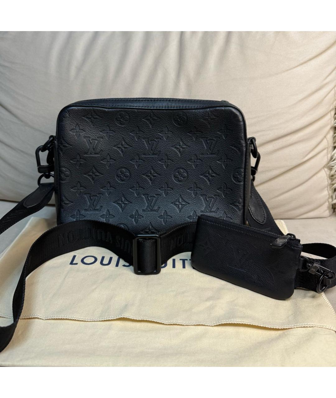 LOUIS VUITTON Черная кожаная сумка на плечо, фото 6