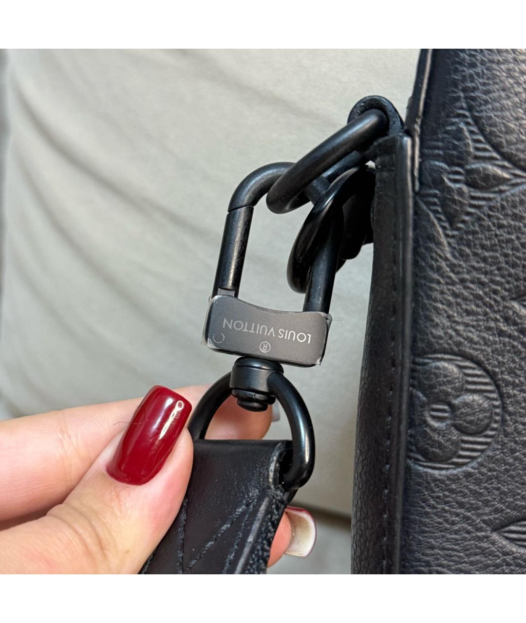 LOUIS VUITTON Черная кожаная сумка на плечо, фото 4