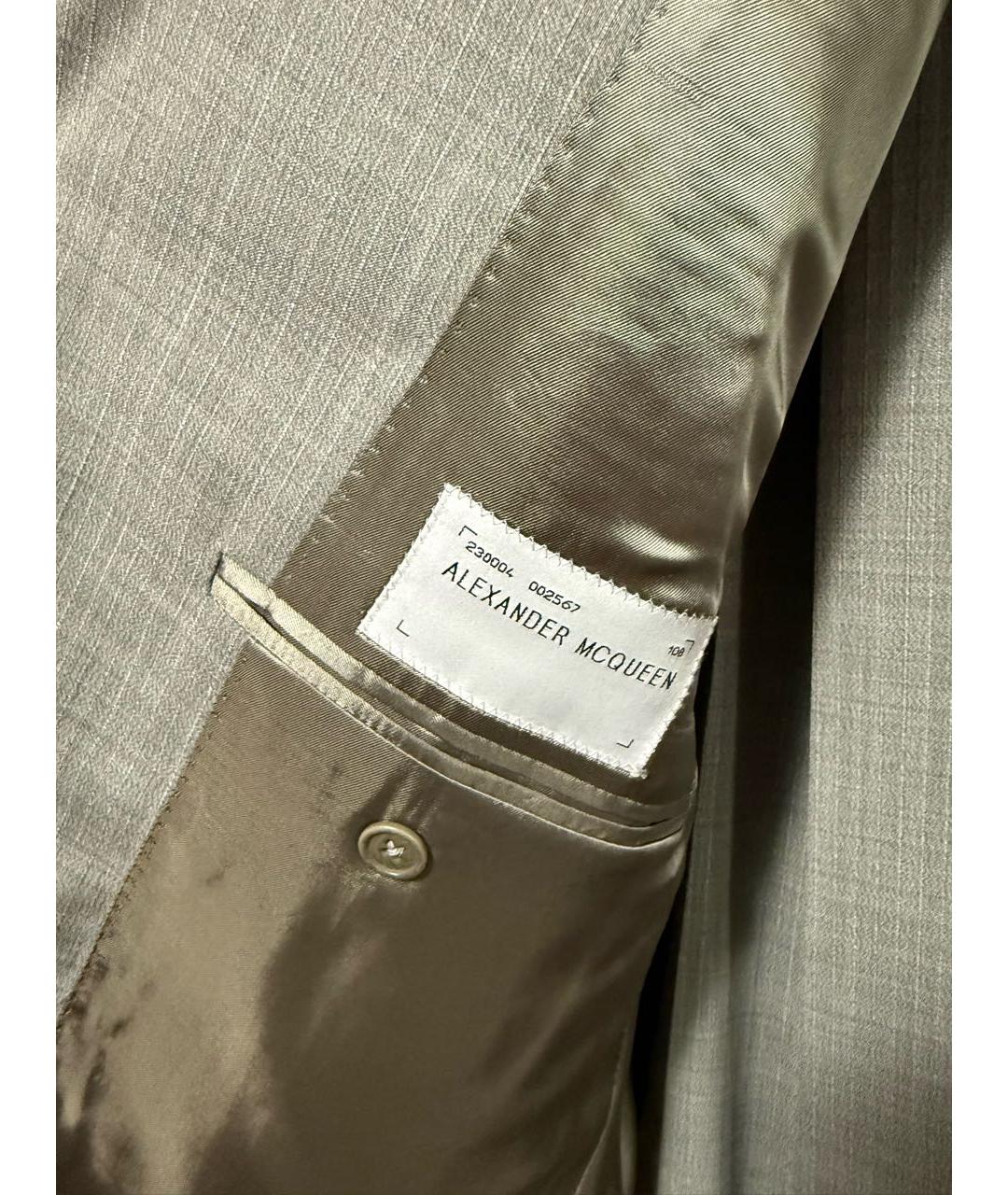 ALEXANDER MCQUEEN Бежевый классический костюм, фото 6