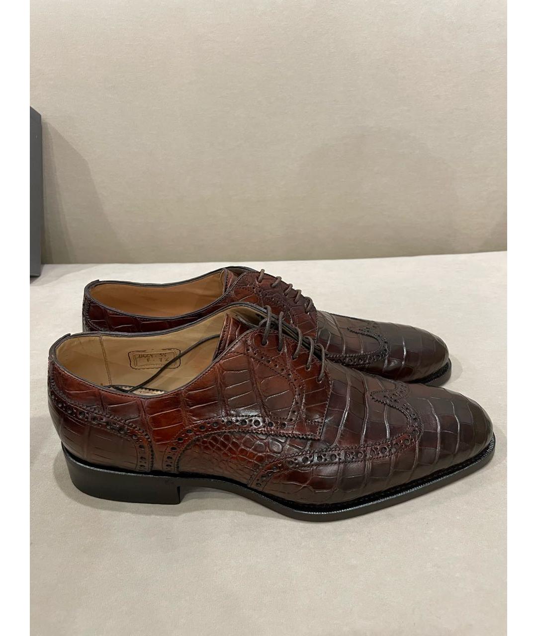 SANTONI Коричневые туфли из экзотической кожи, фото 7
