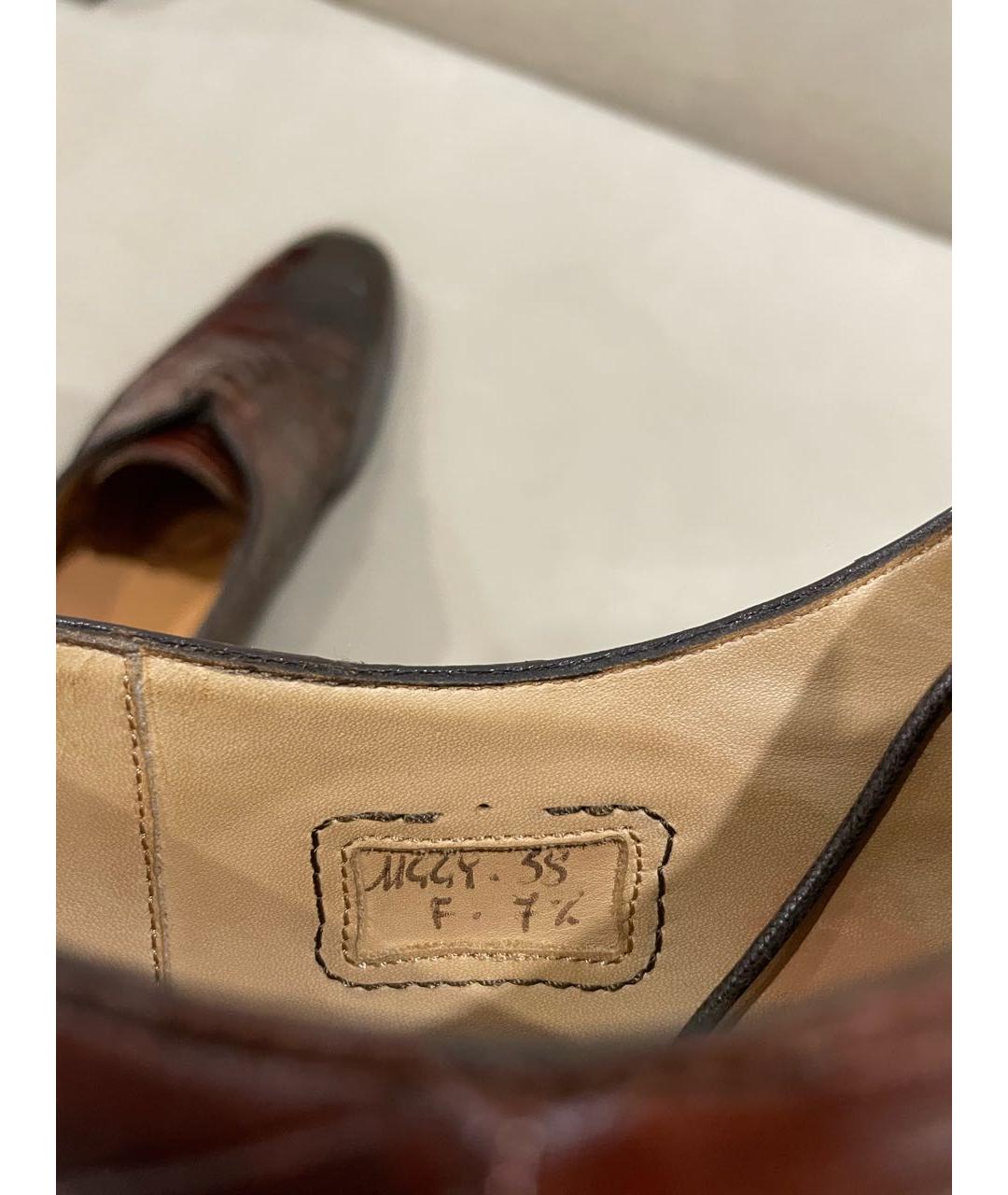 SANTONI Коричневые туфли из экзотической кожи, фото 5