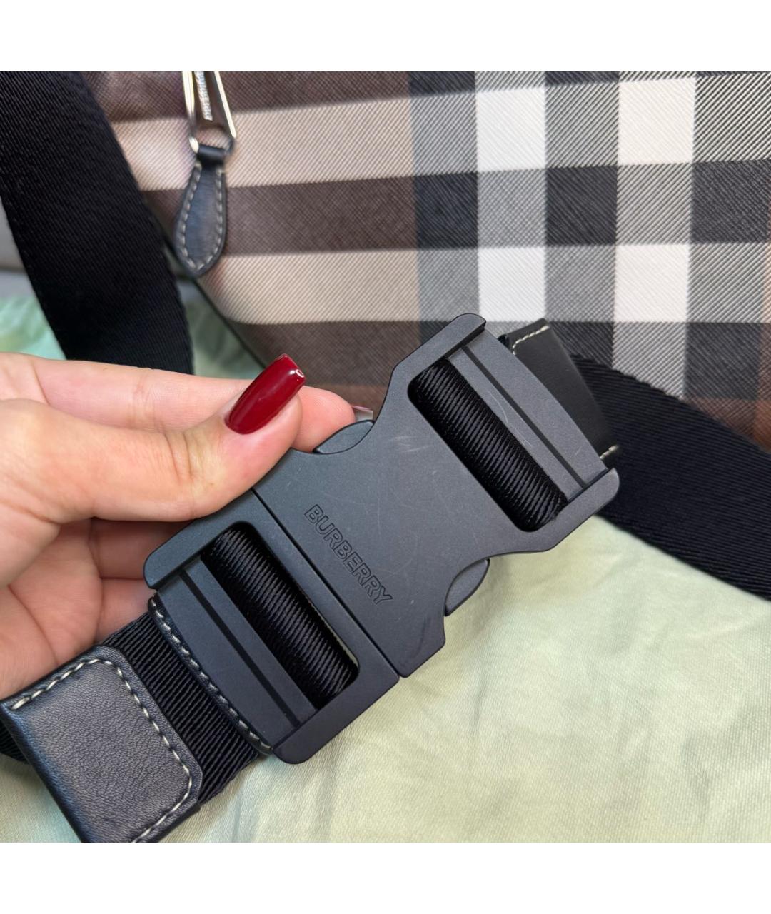 BURBERRY Коричневая поясная сумка, фото 4