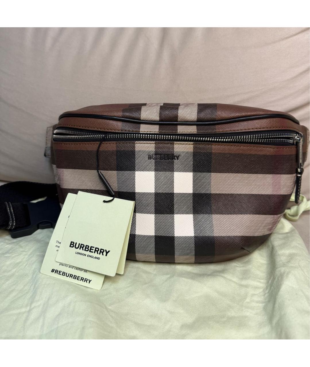 BURBERRY Коричневая поясная сумка, фото 2