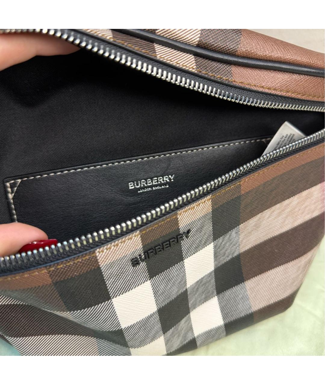 BURBERRY Коричневая поясная сумка, фото 5