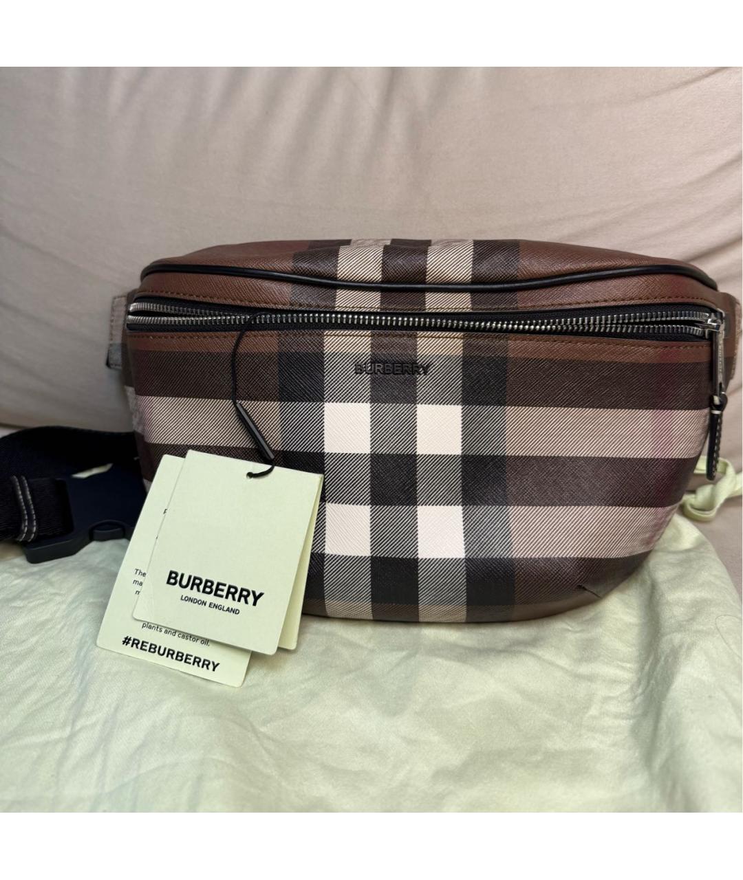 BURBERRY Коричневая поясная сумка, фото 2