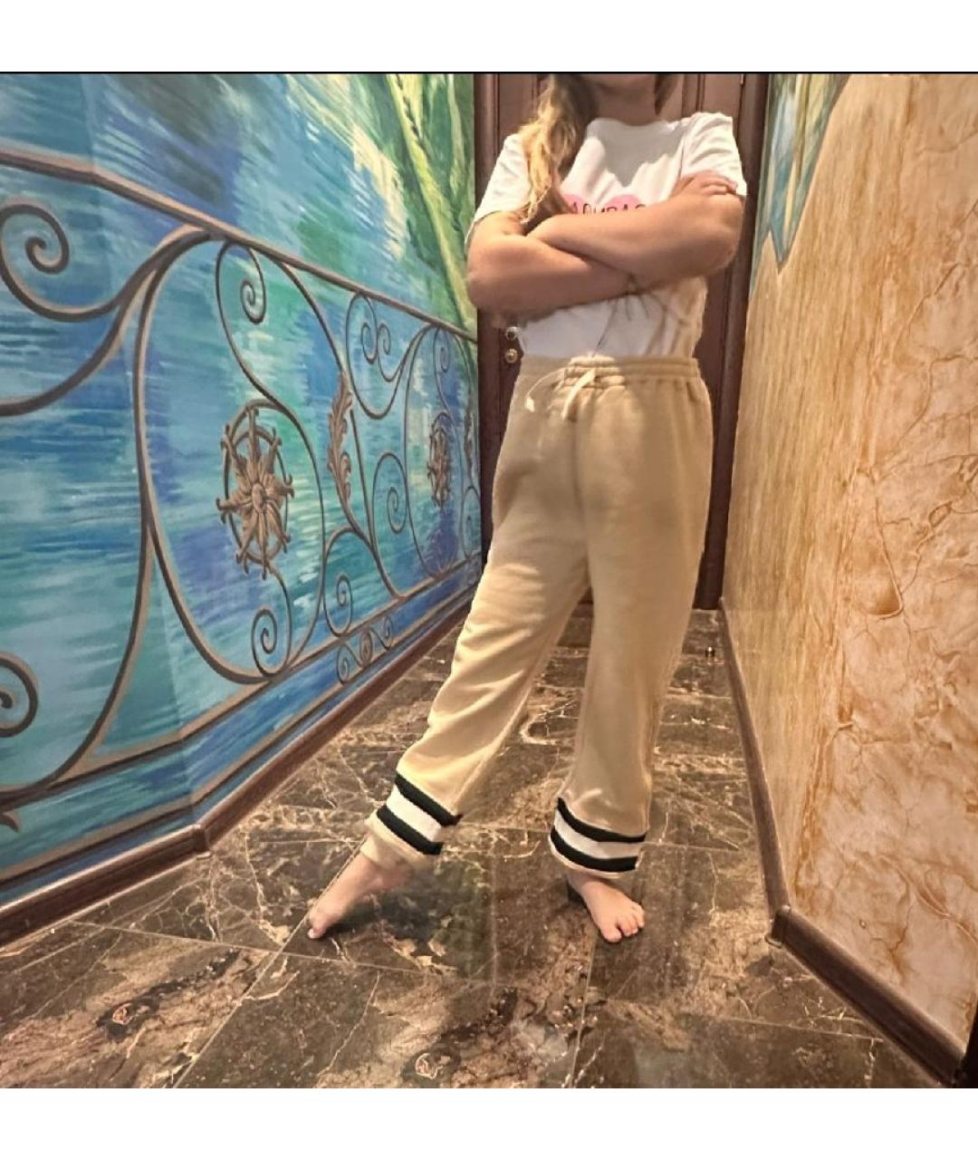 GUCCI Бежевые хлопковые брюки и шорты, фото 9