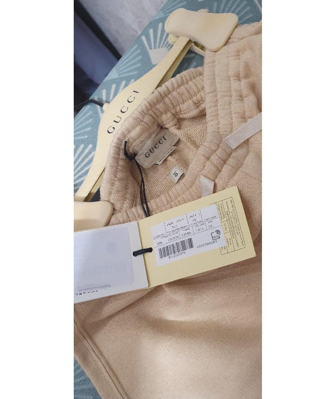 GUCCI Бежевые хлопковые брюки и шорты, фото 3