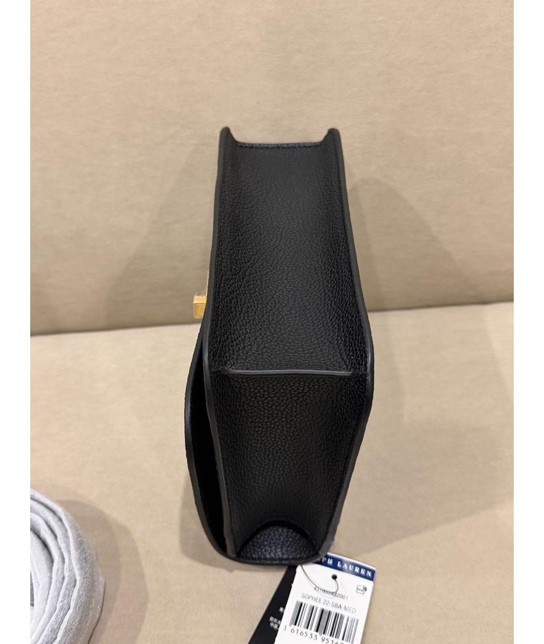 RALPH LAUREN Черная кожаная сумка через плечо, фото 5