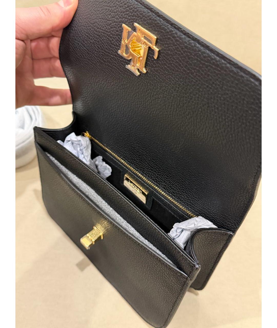 RALPH LAUREN Черная кожаная сумка через плечо, фото 4