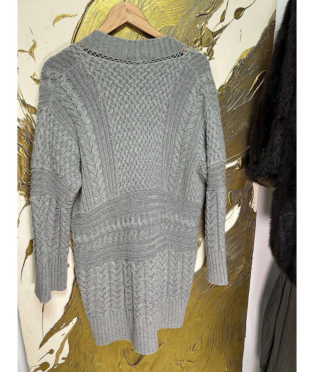 ALBERTA FERRETTI Серый кашемировый кардиган, фото 6