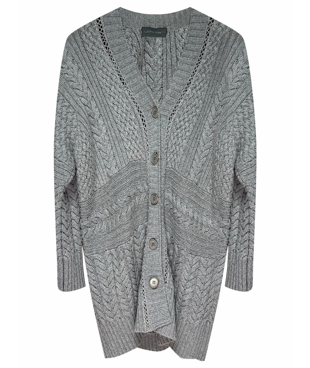 ALBERTA FERRETTI Серый кашемировый кардиган, фото 1