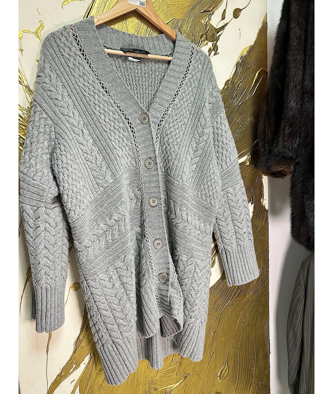 ALBERTA FERRETTI Серый кашемировый кардиган, фото 3