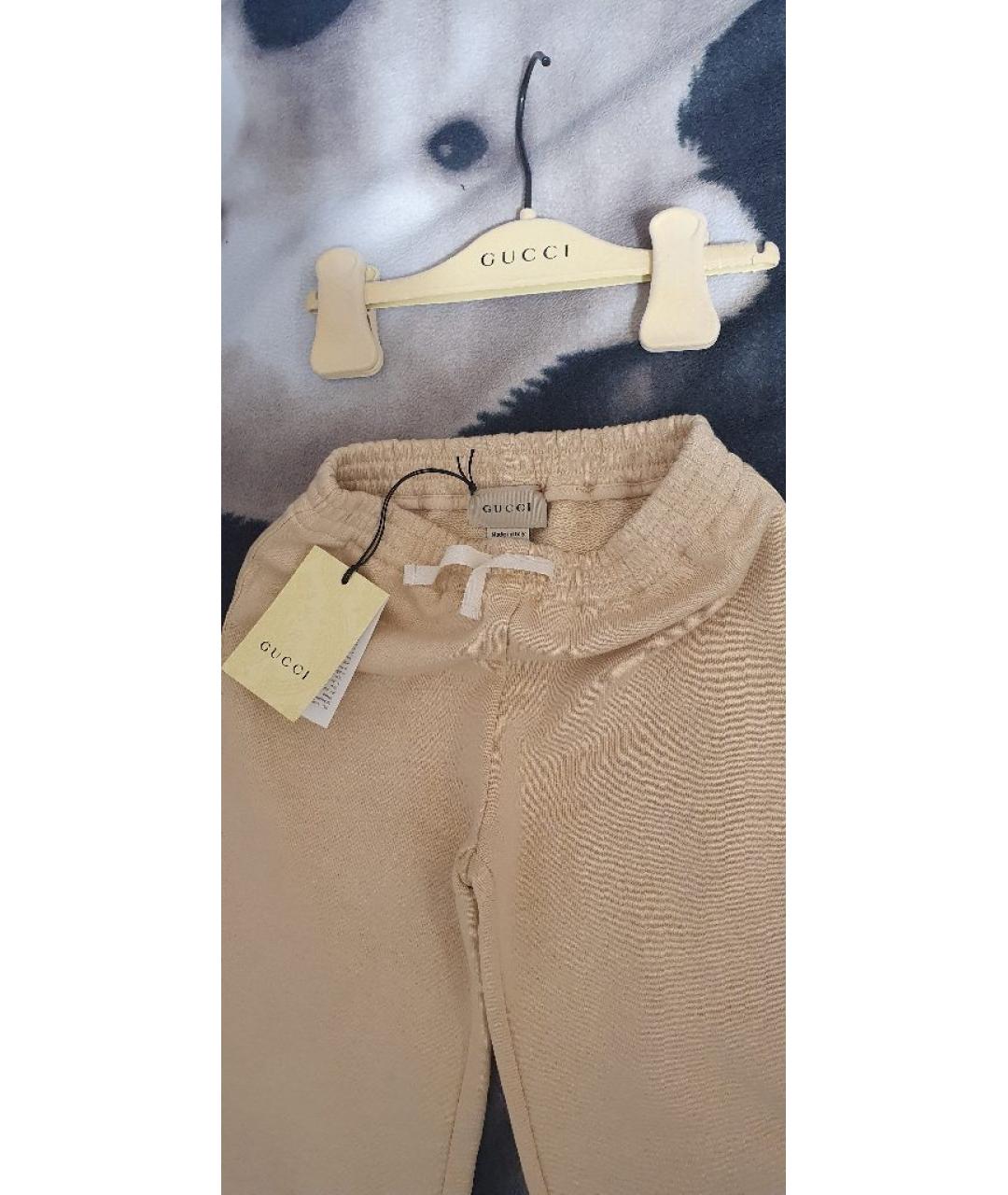 GUCCI Бежевые хлопковые брюки и шорты, фото 3