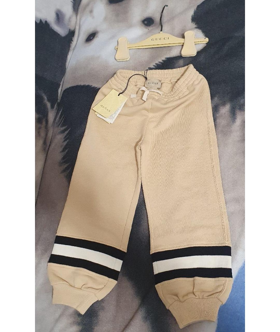 GUCCI Бежевые хлопковые брюки и шорты, фото 4