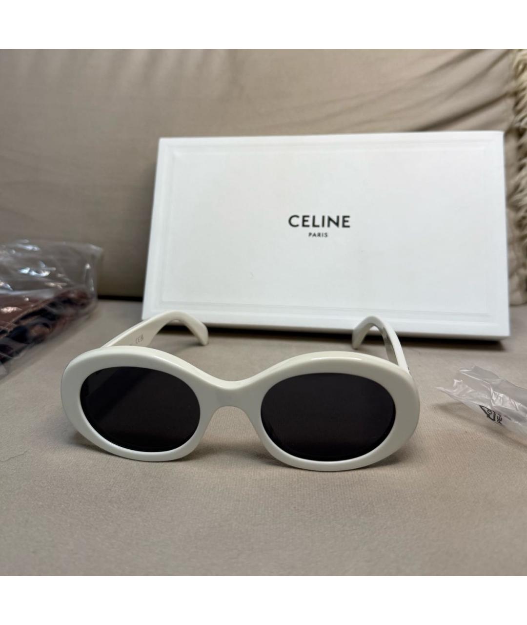 CELINE Белые пластиковые солнцезащитные очки, фото 6