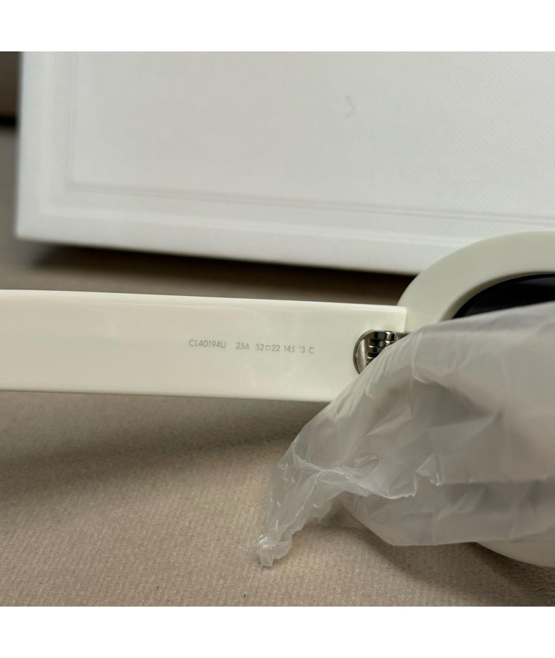 CELINE Белые пластиковые солнцезащитные очки, фото 4