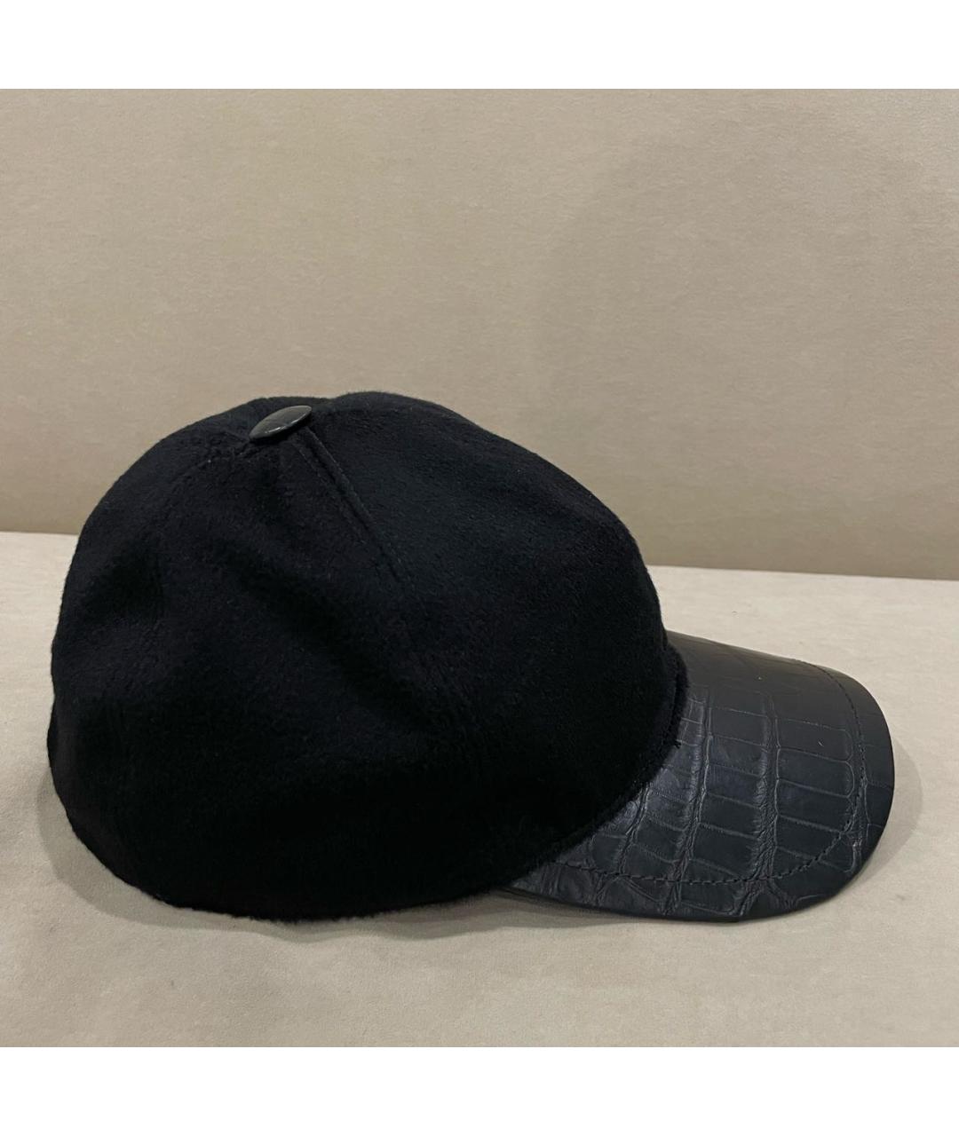STEFANO RICCI Черная кашемировая кепка/бейсболка, фото 2