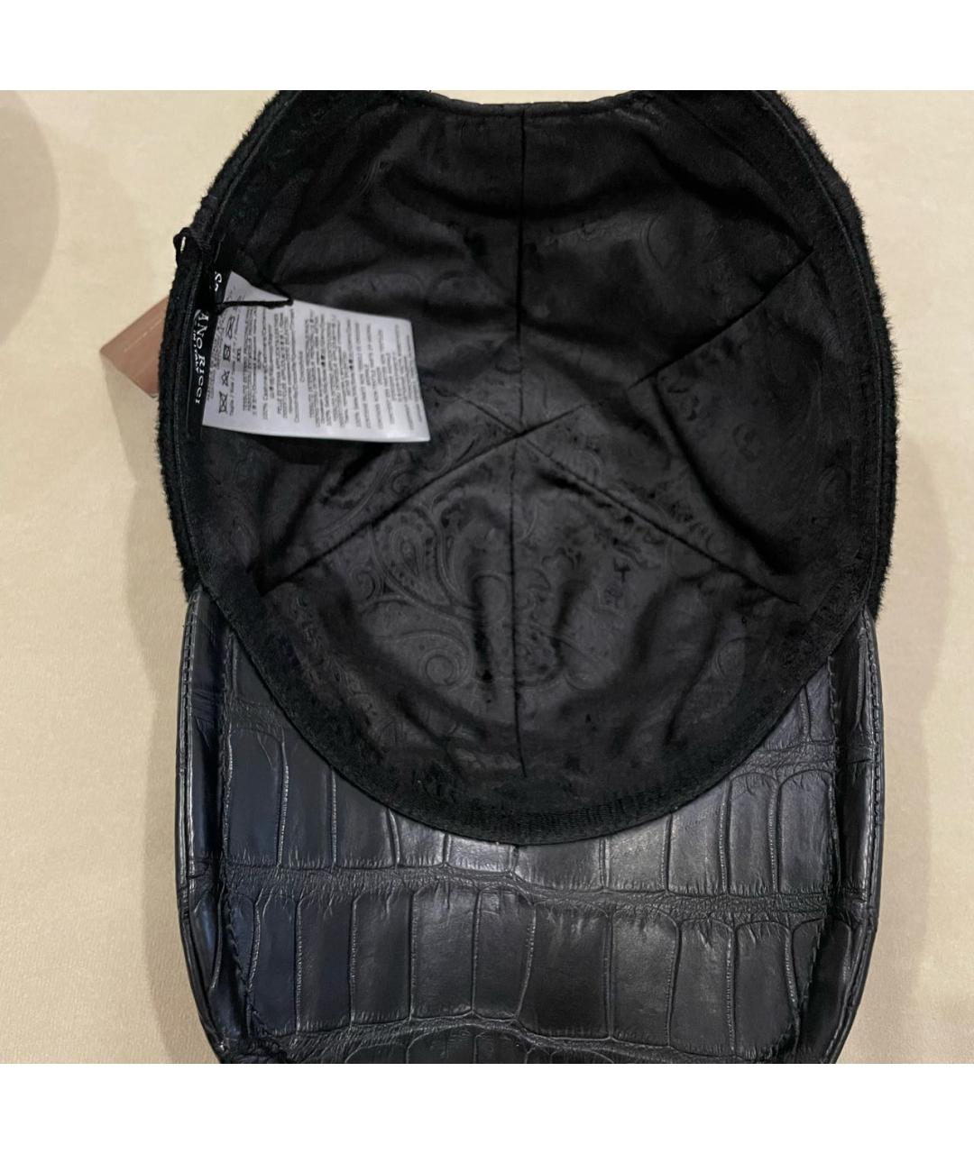 STEFANO RICCI Черная кашемировая кепка/бейсболка, фото 5