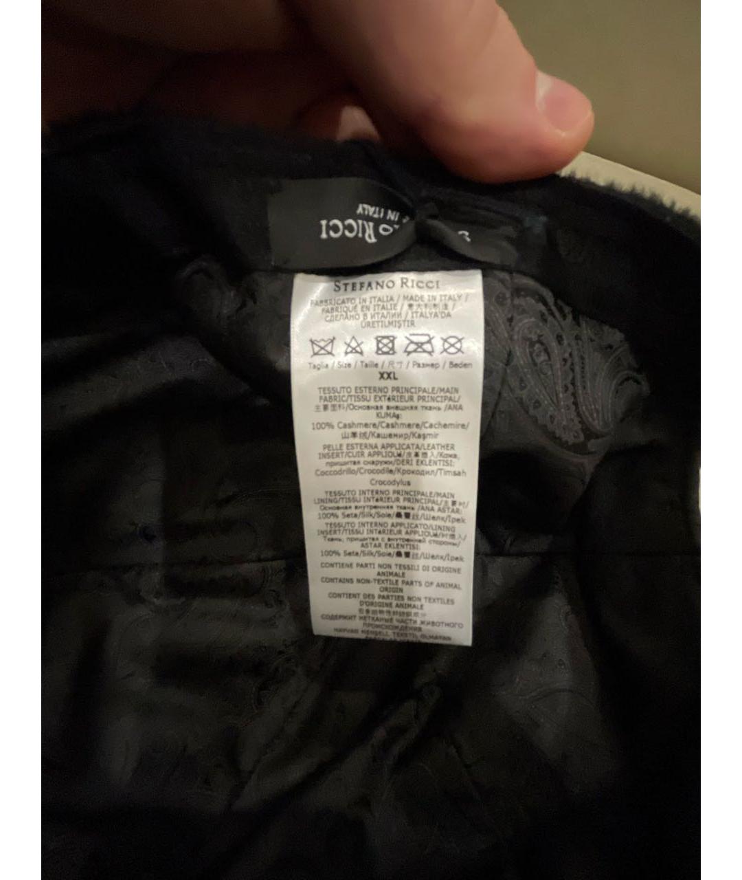 STEFANO RICCI Черная кашемировая кепка/бейсболка, фото 7