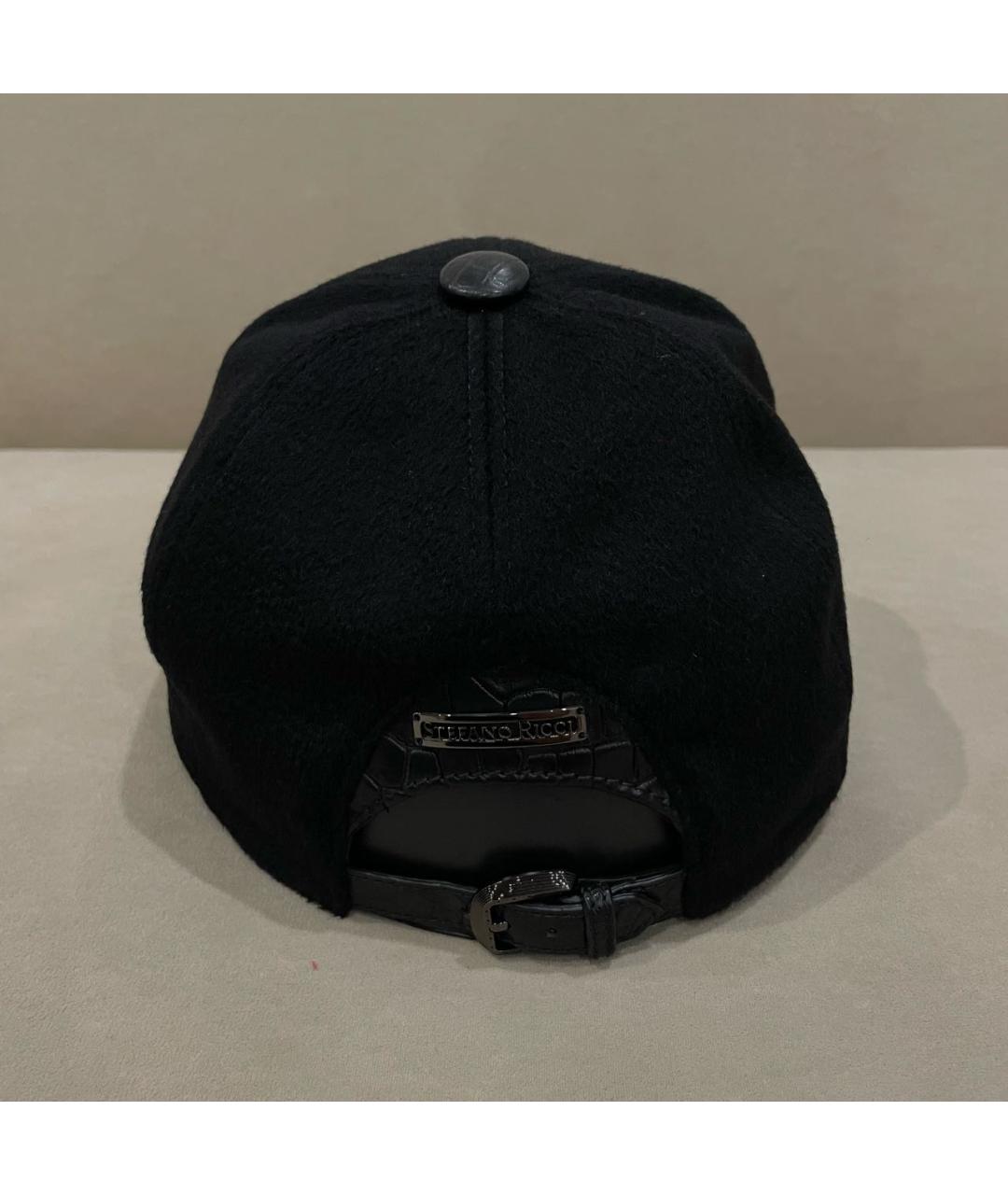 STEFANO RICCI Черная кашемировая кепка/бейсболка, фото 4