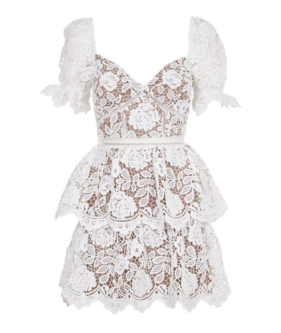 SELF-PORTRAIT Белое повседневное платье, фото 1