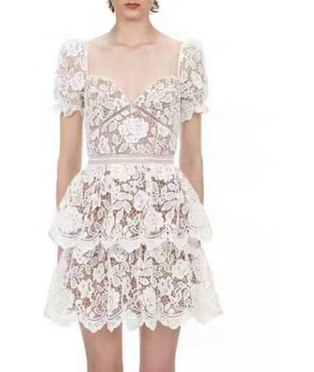 SELF-PORTRAIT Белое повседневное платье, фото 4