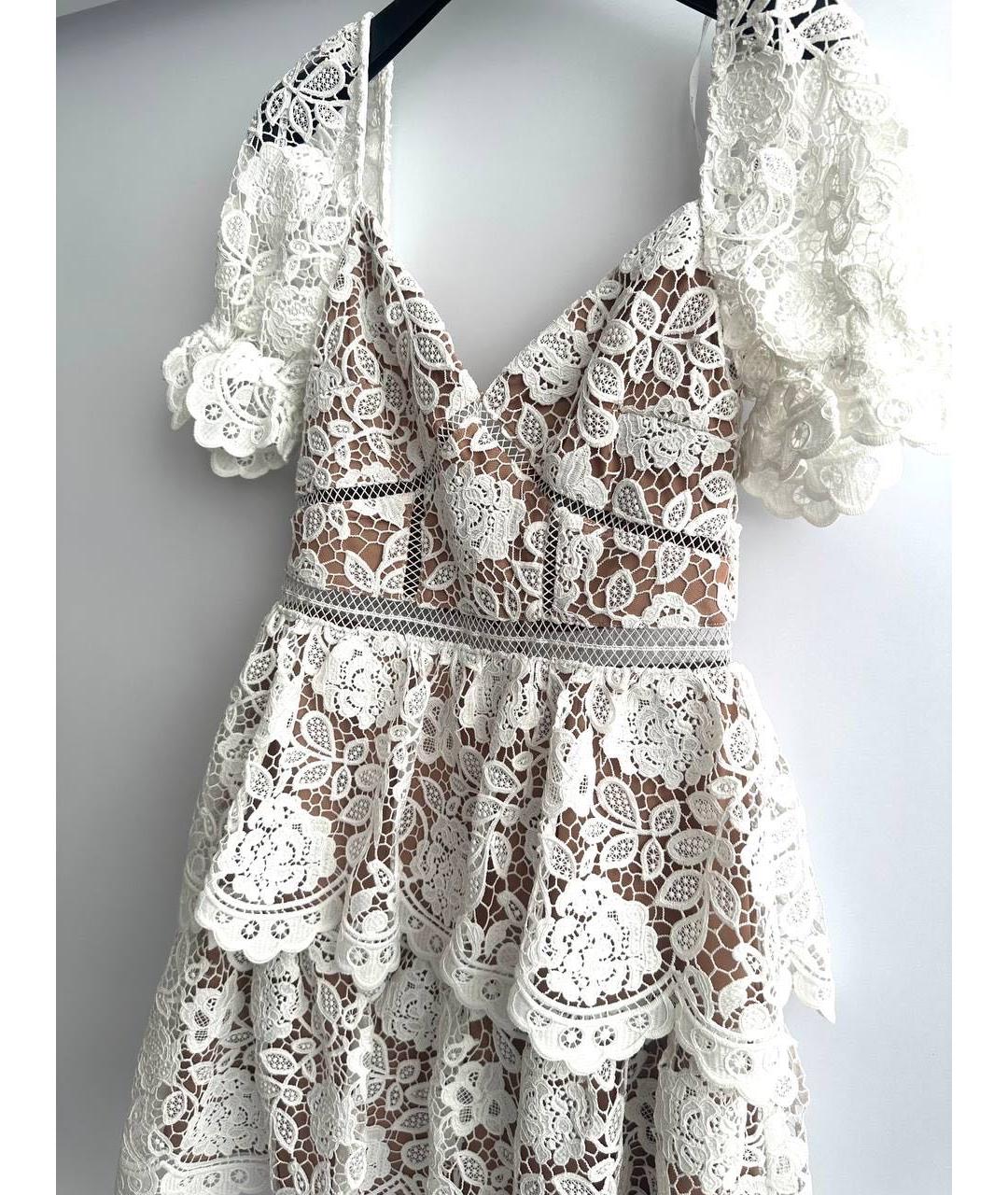 SELF-PORTRAIT Белое повседневное платье, фото 6