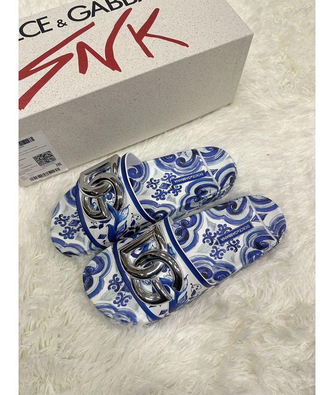 DOLCE&GABBANA Мульти шлепанцы, фото 2