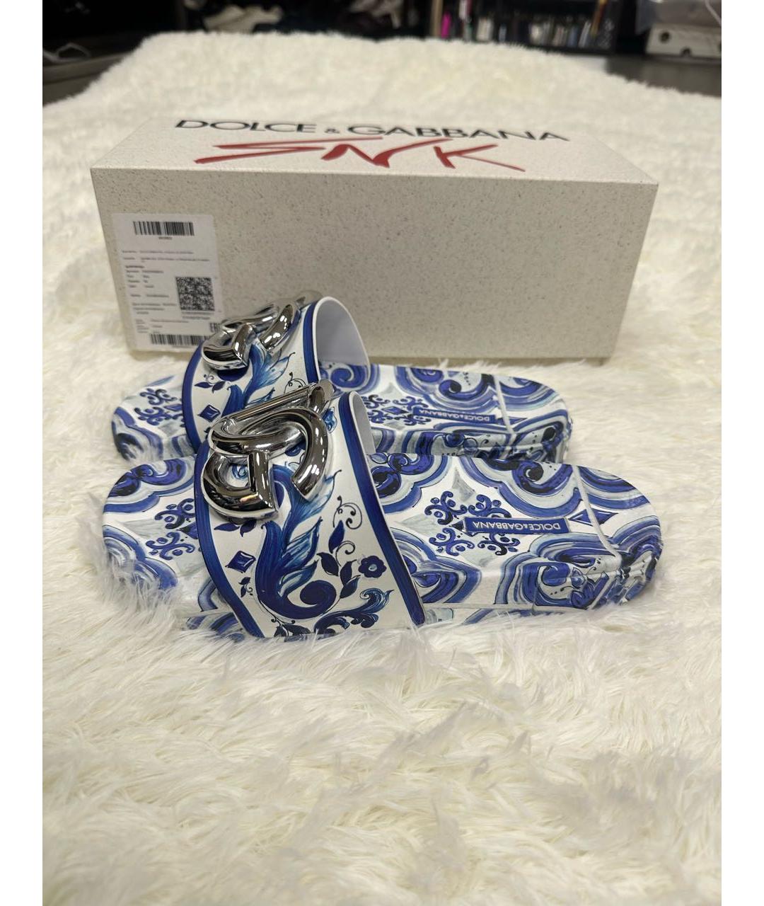 DOLCE&GABBANA Мульти шлепанцы, фото 6