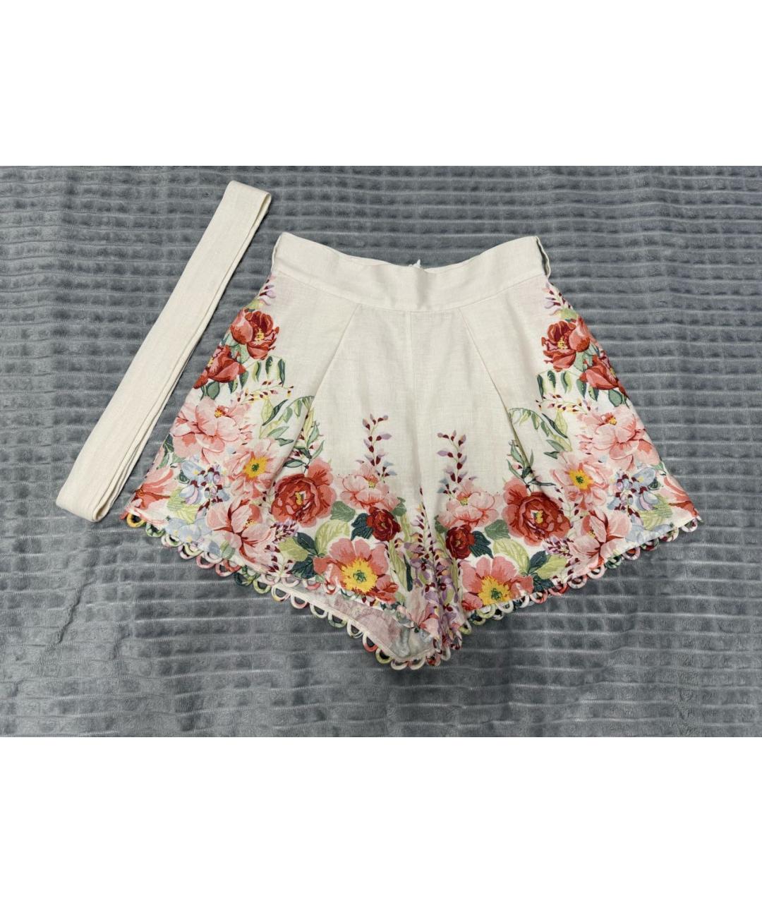 ZIMMERMANN Мульти льняные шорты, фото 4