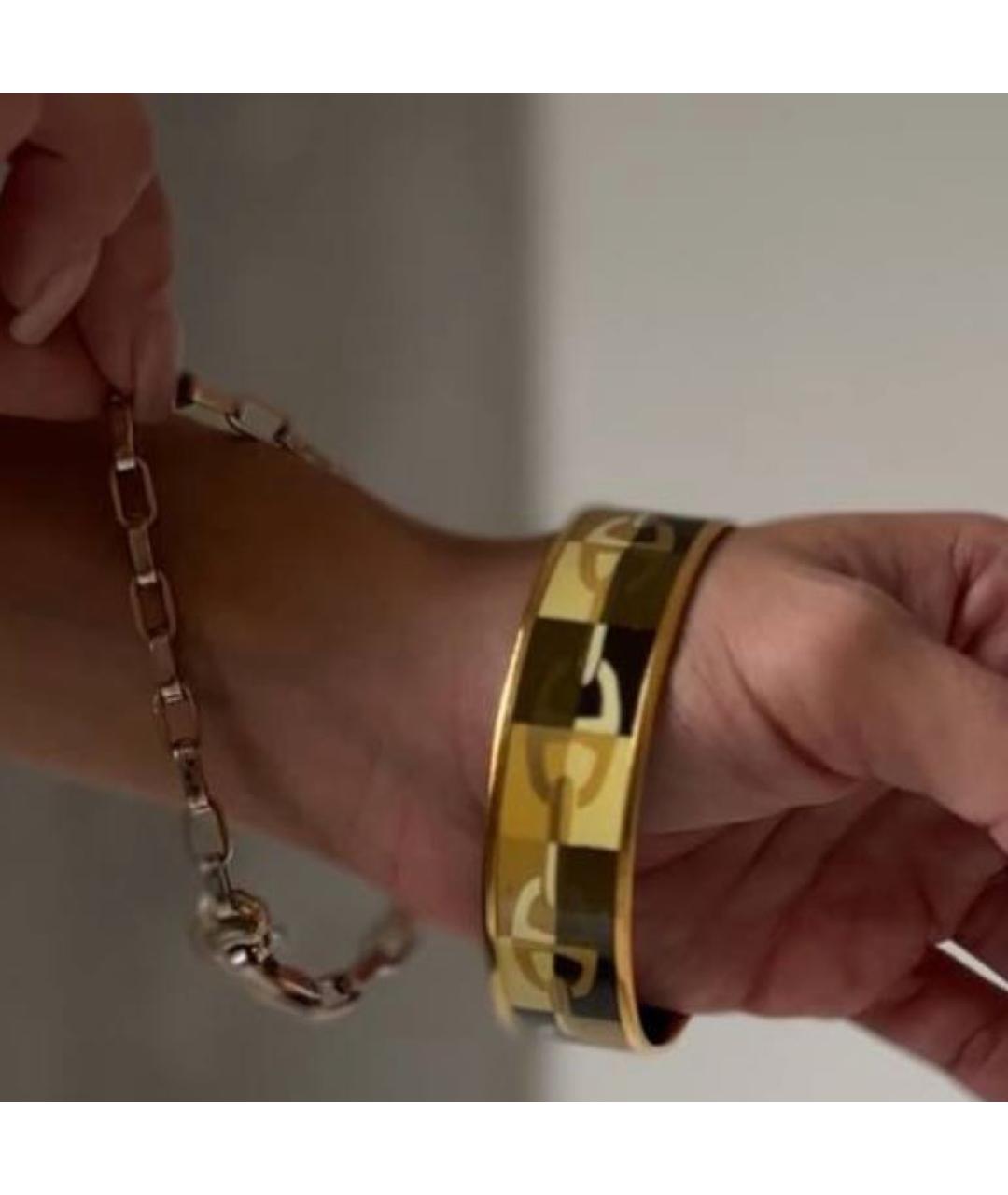 HERMES Золотой латунный браслет, фото 2