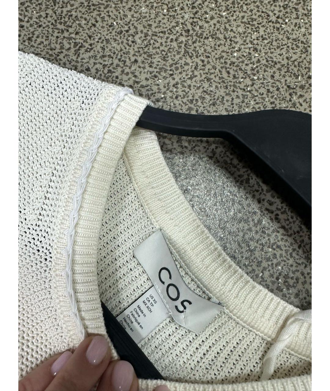 COS Белое хлопковое повседневное платье, фото 3