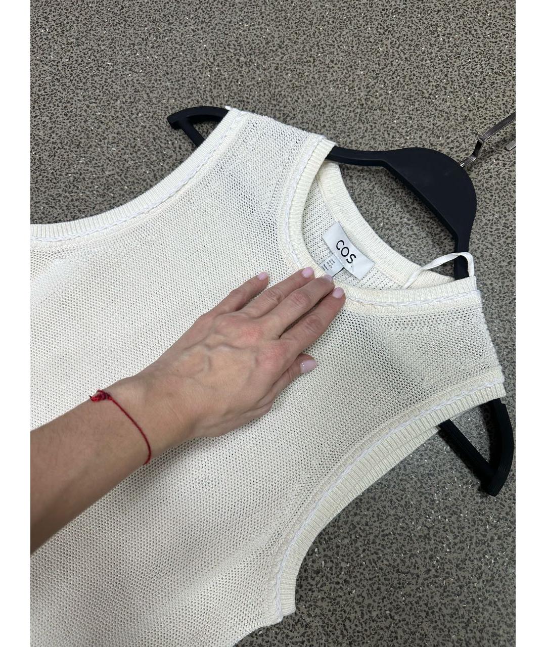 COS Белое хлопковое повседневное платье, фото 2