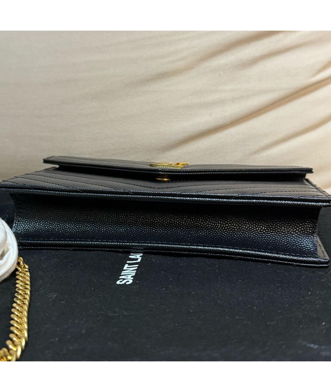 SAINT LAURENT Черная кожаная сумка через плечо, фото 6