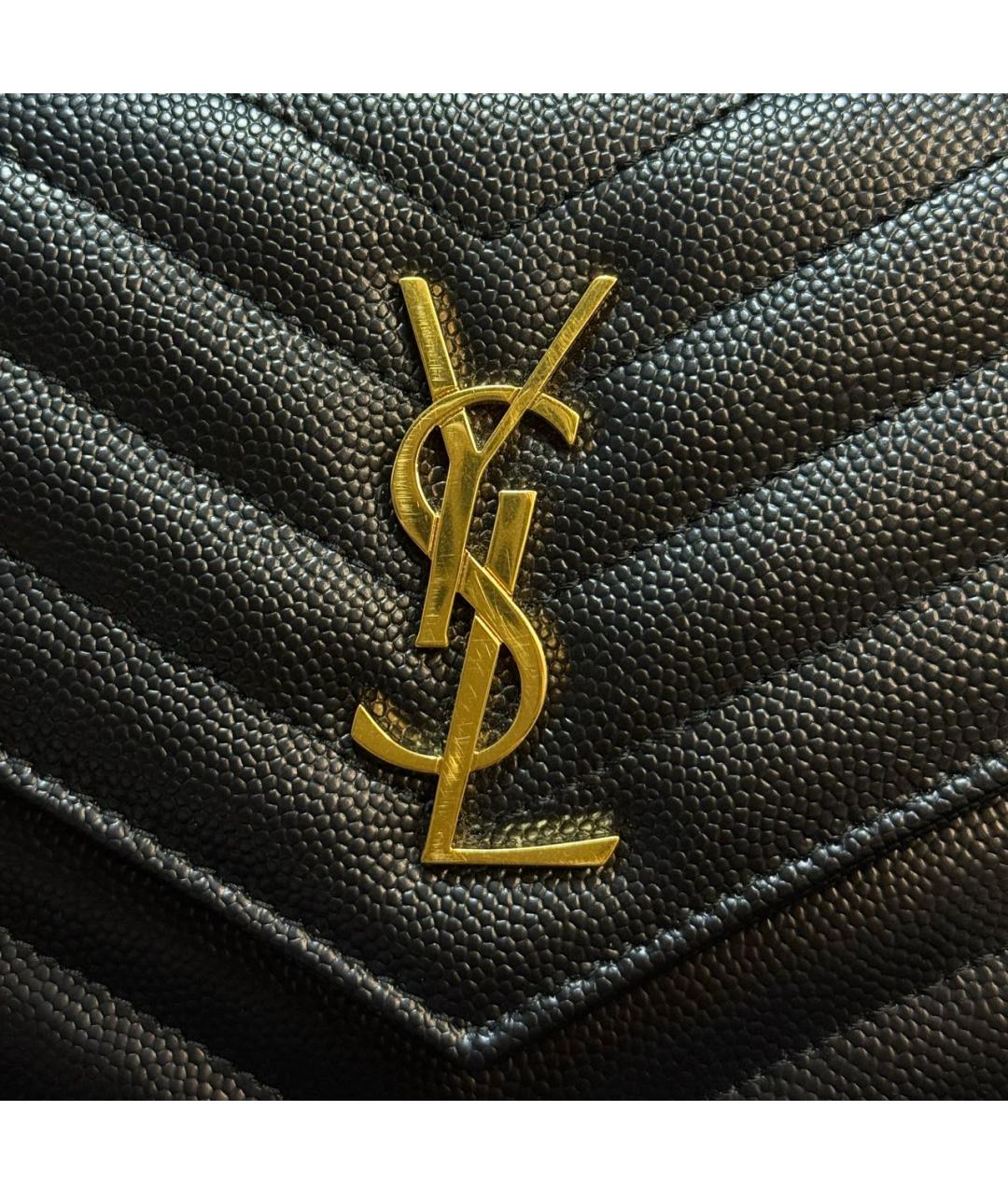 SAINT LAURENT Черная кожаная сумка через плечо, фото 7