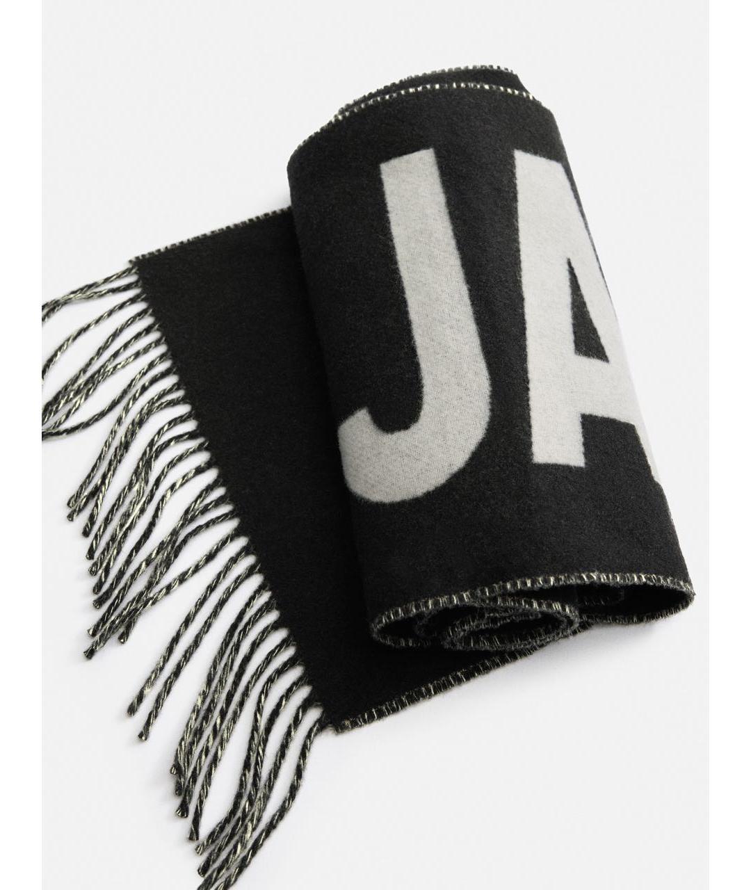 JACQUEMUS Черный шерстяной шарф, фото 3